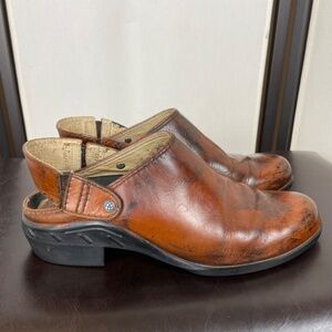 Ariat Mule Clog Brown Distressed Leather Sling Back Size 8